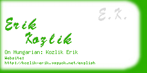 erik kozlik business card